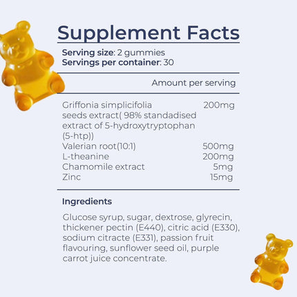 Niagratonic Vegan Bedtime Gummies with Griffonia Seed & 5-HTP – 60 Count