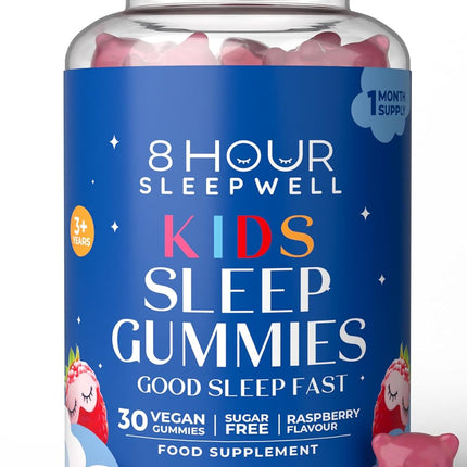 Kids Sleep Gummies – 30 Vegan, Gluten-Free Gummies with Magnesium, L-Theanine & B6 – For Kids 3+