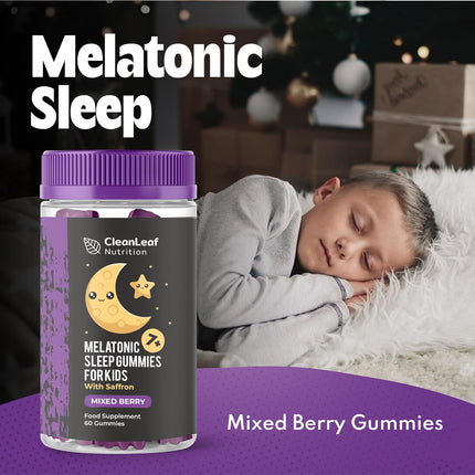 Natural Sleep Support Gummies for Kids – Promotes Healthy Sleep Patterns & Melatonin Production – 60 Count
