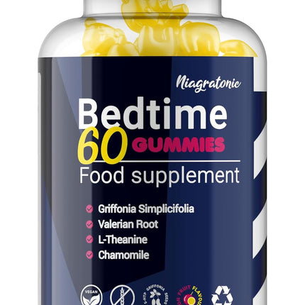 Niagratonic Vegan Bedtime Gummies with Griffonia Seed & 5-HTP – 60 Count