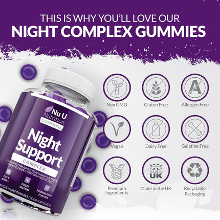 Melatonin Alternative + L-Theanine, Lavender & Chamomile – Passionfruit Flavour Gummies