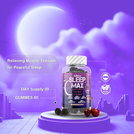 Sleep Max Gummies – 5-HTP, CoQ10, Magnesium & Botanicals – Cherry Flavour