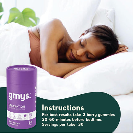 Gmys Night Calm Gummies – 60 Count | Tart Cherry & Melatonin Blend with Botanical Extracts