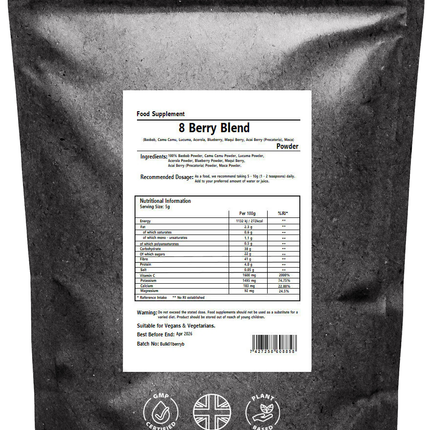 8 Red Berry Powder Blend with Acerola, Maqui