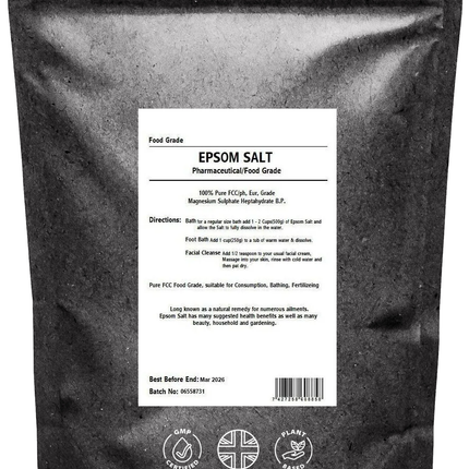 EPSOM SALT | Bag | Pharmaceutical/Food Grade, BP FCC Bath Salt