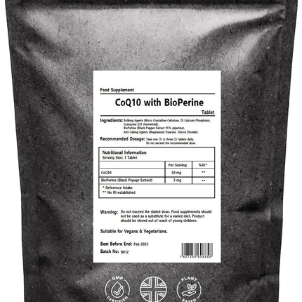 CoQ10 + BioPerine® 30mg Tablets | High Absorption Coenzyme Q10
