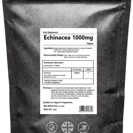 Echinacea 1000mg Tablets, Echinacea Purpurea Immune Boost