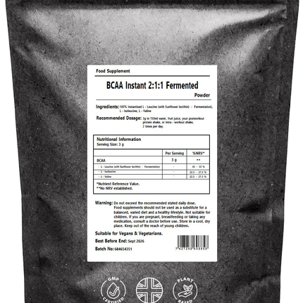 BCAA Instant 2:1:1 Fermented Powder - L-Leucine - L-Isoleucine - L-Valine