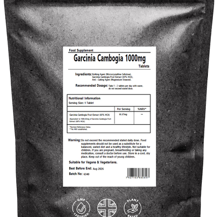 Garcinia Cambogia - High Strength - 1000mg Tablets 60% HCA Max