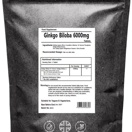 Ginkgo Biloba Leaf Extract 6000mg for Blood Circulation