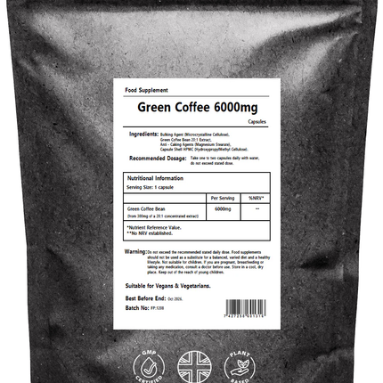 Green Coffee Bean 6000mg Capsules Max Strength