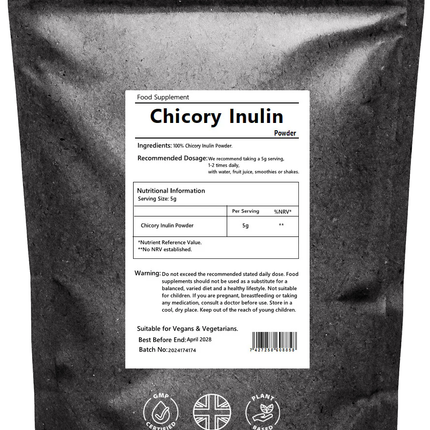 Inulin Prebiotic Fibre Powder - Chicory Root, Non GMO, Pure