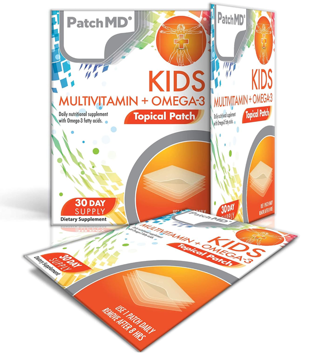 Kids Multivitamin + Omega-3-30 Daily Topical Patches. 100% Natural