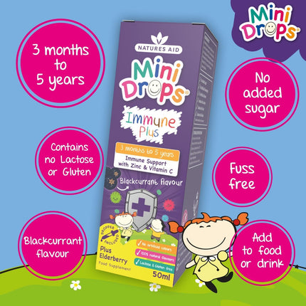 Kids Vitamin C + B12 + Folic Acid + Zinc 50ml - Natures Aid