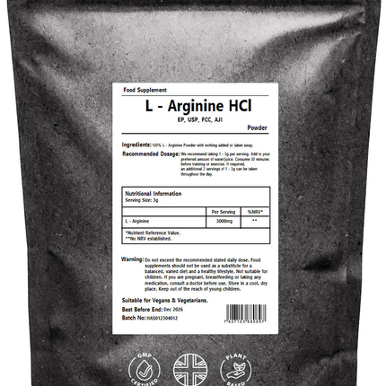L-Arginine Powder – Pre-Workout Amino Acid for Muscle Growth & Nitric Oxide Boost