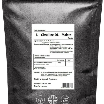 L-Citrulline Malate Powder | Pure Pre Workout | Nitric Oxide Pump