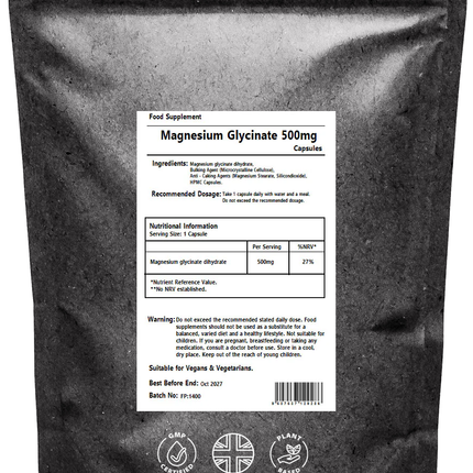 Magnesium Glycinate 500mg Capsules