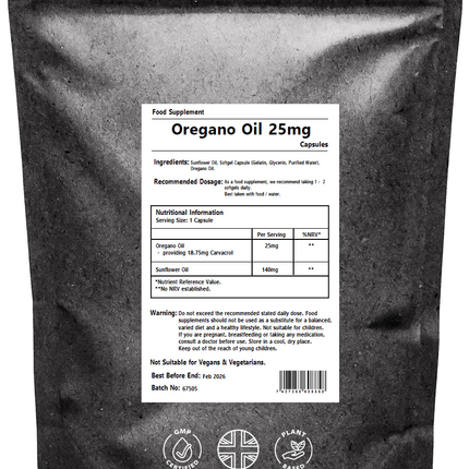 Oregano Oil 25mg Softgel Capsules