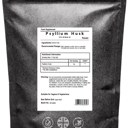 Psyllium Husk Powder – Pure Fine Milled Soluble Fibre for Digestive Health