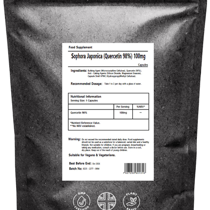 Quercetin Capsules 98% Extract - Genuine Quercetin
