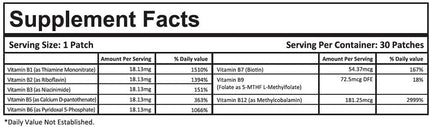 Vitamin B12 Patches Plus™ 30 Daily Topical Patches. 100% natural & vegan.