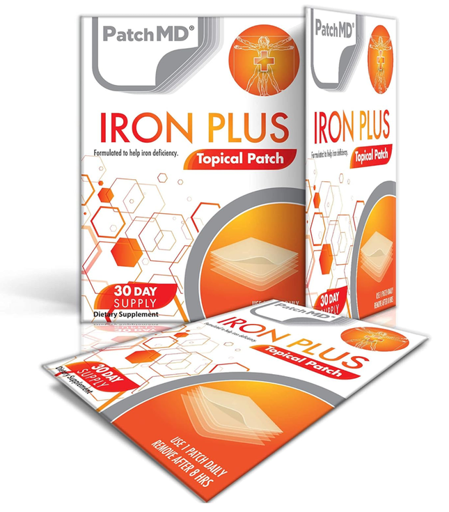 Iron Patches - 30 Daily Topical Patches. 100% natural & vegan.