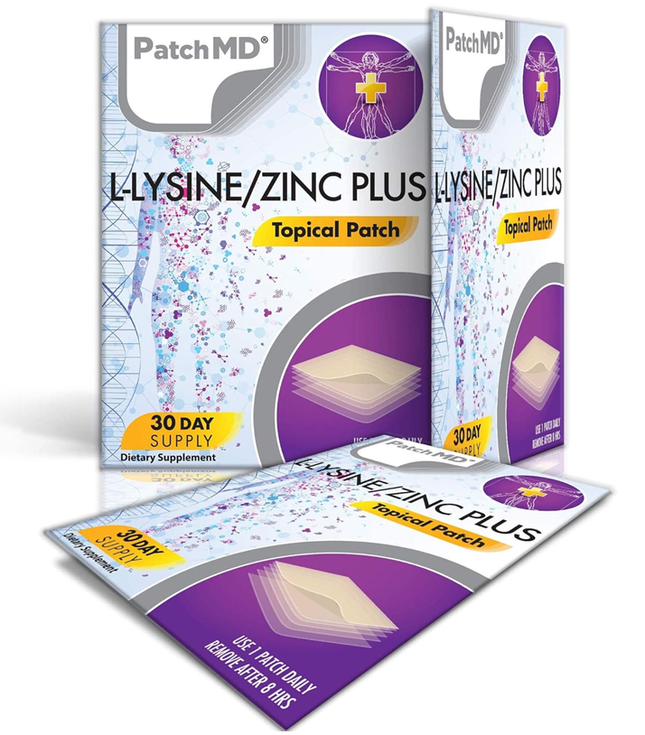L-Lysine/Zinc Patches - 30 Daily Topical Patches. 100% natural & vegan.
