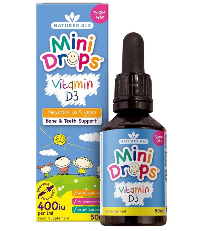 Kids Vitamin D3 Mini Drops 50m - Natures Aid